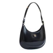 Tory Burch Svart Axelväska Robinson Halvmåne Black, Dam