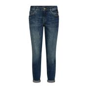 MOS Mosh Vintage Wash Slim-Fit Jeans Blå Blue, Dam