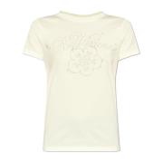 Kenzo T-shirt med tryck Beige, Dam