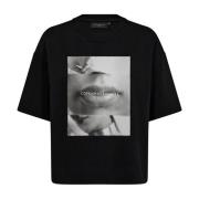 Copenhagen Muse Grafiskt Tryck Tee Top Svart Black, Dam