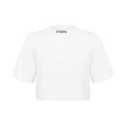 Heron Preston Logo Crop T-shirt Vit/Svart 100% Bomull White, Dam