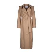 Harris Wharf London Stilren Dam Lång Trenchcoat Beige, Dam