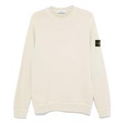 Stone Island Beige Crewneck Sweatshirt med Badge Beige, Herr