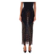 Jean Paul Gaultier Leopard Mesh Maxi Kjol Aw24 Multicolor, Dam