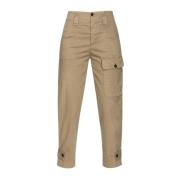 Pinko Cargobyxor i stretchig bomullsatin Brown, Dam