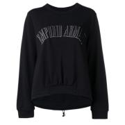 Emporio Armani Rund hals sweatshirt i viskosblandning Blue, Dam