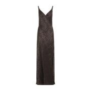 Alexander McQueen Brun Klänning Aw24 Dammode Brown, Dam