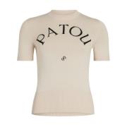 Patou Ivory Vit Jacquard Tröja Beige, Dam