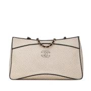 Chanel Vintage Pre-owned Bomull totevskor Beige, Dam