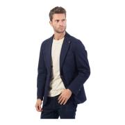 Mulish Blå Bomulls Jacka Slim Fit Blue, Herr