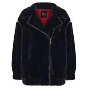 Cesare Gaspari Faux Fur Coat Marilyn - Svart Black, Dam