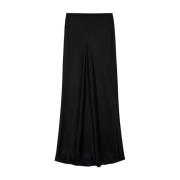 Anine Bing Midi Sidenkjolar med Elastisk Midja Black, Dam