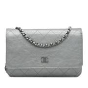 Chanel Vintage Pre-owned Laeder crossbodyvskor Gray, Dam