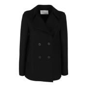 Harris Wharf London Klassisk Peacoat för tidlös stil Black, Dam