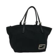 Fendi Vintage Pre-owned Nylon handvskor Black, Dam