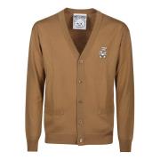 Moschino Stilren Stickad Cardigan Tröja Brown, Herr