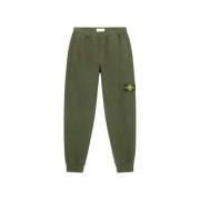 Stone Island Joggingbyxor med borstad bomullsfleece Green, Herr