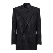 Balmain Blazer med paljettrand Black, Herr