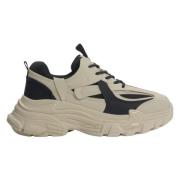 Estro Kvinnors Beige & Svarta Sneakers med Tjock Sula ES8 Er00115869 M...