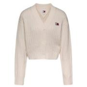 Tommy Jeans Kräm Cardigan med Logopatch Beige, Dam