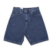 Carhartt Wip Blå Stone Washed Kort Jeans Blue, Herr