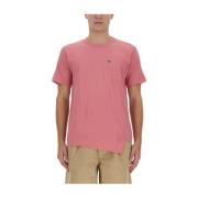 Comme des Garçons Bomull T-shirt Samarbeta med Lacoste Pink, Herr