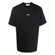 Msgm Svart Mini Logo T-shirts och Polos Black, Herr