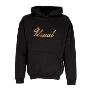 Usual Svart Signature Hoodie med Känguruficka Black, Herr