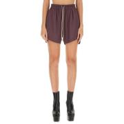 Rick Owens Silkeblandad Acetat Shorts Tillverkad i Italien Purple, Dam