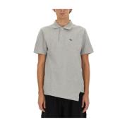 Comme des Garçons Bomull Polo Skjorta Samarbetet Lacoste Gray, Herr