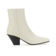 Roberto Festa Cuban Heel Läderstövel White, Dam