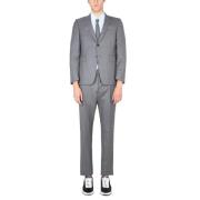 Thom Browne Klassisk kostym med spegelläppar Gray, Herr