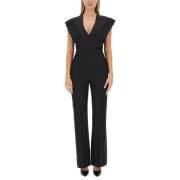 Philosophy di Lorenzo Serafini Flare Fit Jumpsuit i Grain de Poudre Bl...