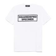 Dsquared2 Grafiskt Tryck Rund Hals T-shirt White, Herr