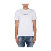 Dsquared2 Logo Print T-shirt med Halsband White, Herr