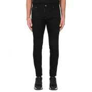 Dsquared2 Stiliga Denim Jeans med Stängning Black, Herr