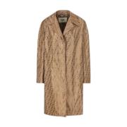 Fendi Stilig Jacquard Trench Coat Beige, Dam