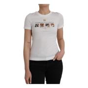 Dolce & Gabbana Vit Grafisk Tryck Bomull T-shirt White, Dam