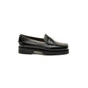 Sebago Platta svarta skor med nitar Black, Dam