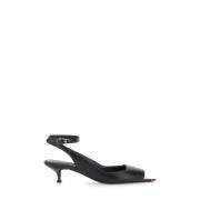 Alexander McQueen Stiletto Heel Punk Sandal Black, Dam