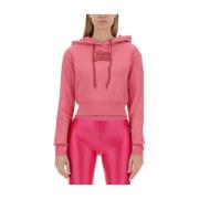 Versace Jeans Couture Kort Bomullsweatshirt Pink, Dam