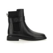 Tory Burch Läder Chelsea Boots, Gummisula, Vietnam Black, Dam