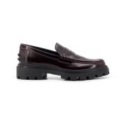 Tod's Brun Loafer Skor med Monogramdetalj Brown, Dam