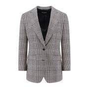 Dolce & Gabbana Svart Ull Kashmir Blazer Komfort Passform Gray, Dam