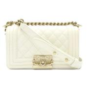 Chanel Vintage Pre-owned Tyg axelremsvskor White, Dam