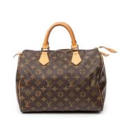 Louis Vuitton Vintage Pre-owned Belagd canvas handvskor Brown, Dam