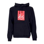 ES Svart Fleece Hoodie med Känguruficka Black, Herr