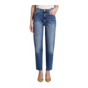 7 For All Mankind Vintage Mom Jeans Luxe Denim Blue, Dam