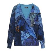 Desigual Ocean Stickad Tröja Höst/Vinter Kollektion Multicolor, Dam