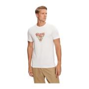 Guess Vit Bomull T-shirt - Kort Ärm White, Herr